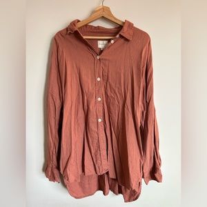 Oversized linen button up